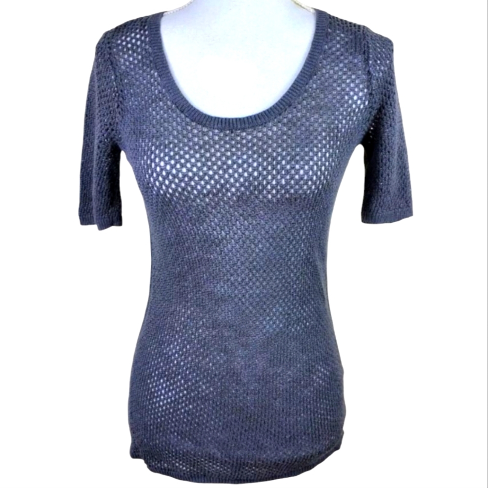 CLUB MONACO Gray Knit Pullover Top Sz Sm
